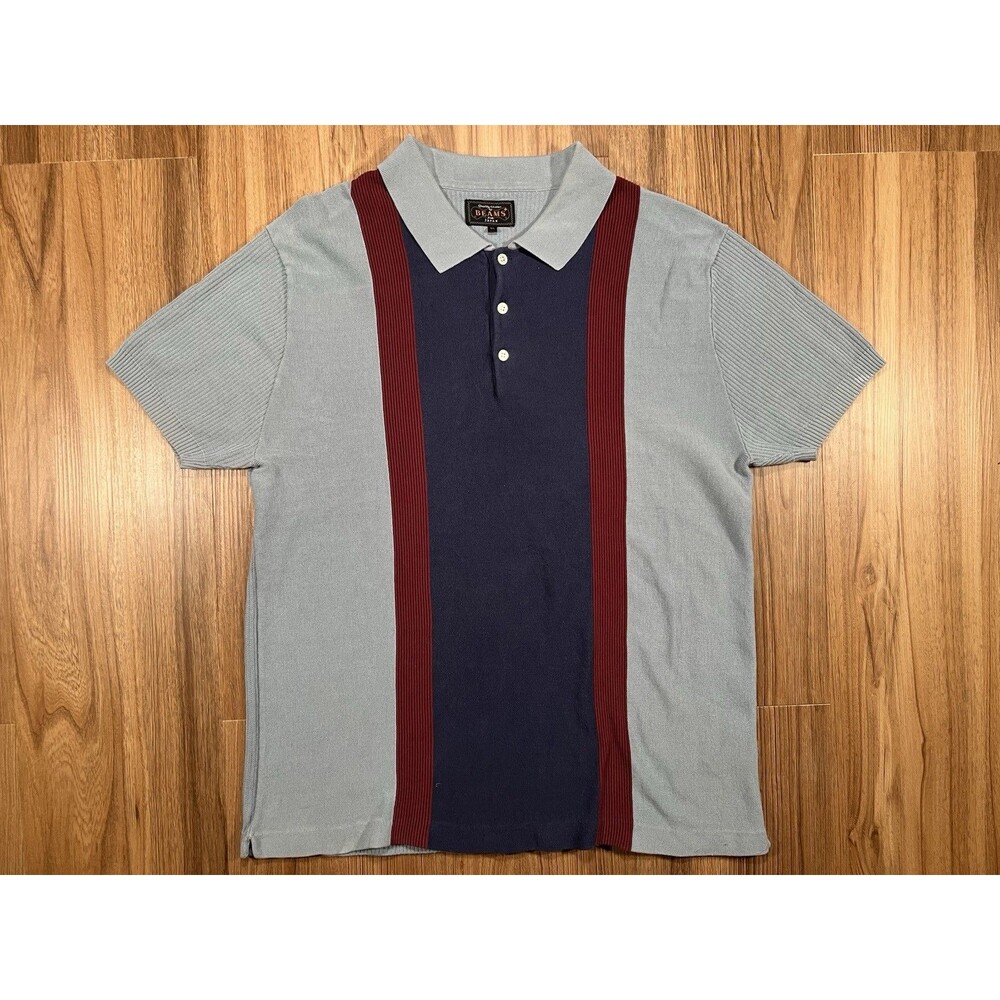 BEAMS Japan Knit Polo Shirt Japanese Designer Streetwear Men's XL